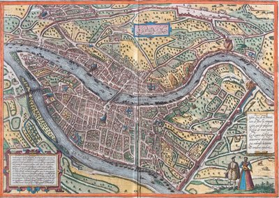 Lyon, Frankreich von Georg and Hogenberg Franz (1535-90) Braun