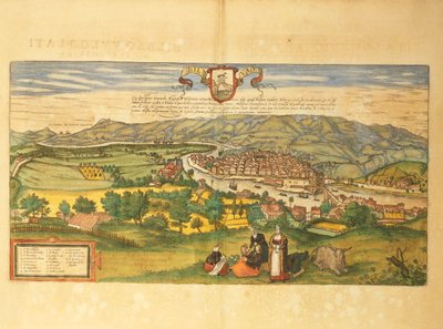 Mapa de Bilbao do Civitates Orbis Terrarum, de Georg Braun de Georg Braun and Hogenberg Franz