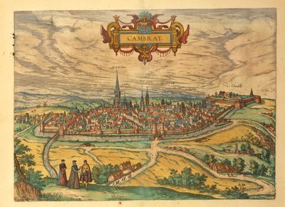 Mapa de Cambrai de Civitates Orbis Terrarum por Georg Braun de Georg Braun and Hogenberg Franz