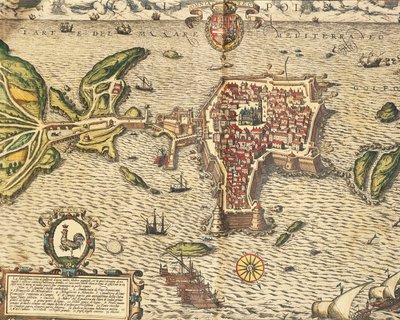 Mapa de Gallipoli, de Civitates Orbis Terrarum, de Georg Braun de Georg Braun and Hogenberg Franz
