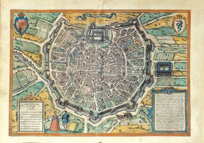 Milão do Civitates Orbis Terrarum, de Georg Braun de Georg Braun and Hogenberg Franz