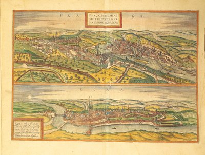 Praga e Cheb, Eger do Civitates Orbis Terrarum de Georg Braun de Georg Braun and Hogenberg Franz
