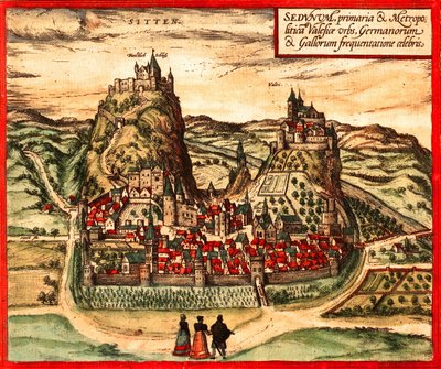 Sion, Suíça de Georg and Hogenberg Franz (1535 90) Braun