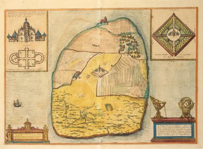 Uranienborg de Civitates Orbis Terrarum por Georg Braun de Georg Braun and Hogenberg Franz