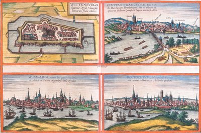 Wittenberg, Frankfurt, Wismar, Rostock, Alemanha de Georg and Hogenberg Franz (1535 90) Braun