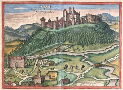 Zaros, no Monte Ida, Creta (gravura de Georg Braun and Hogenberg Franz