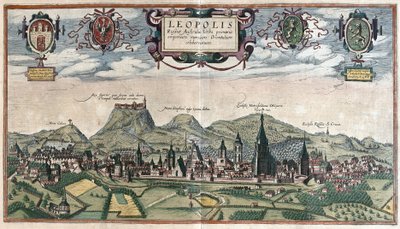 Lviv (Lvov), Ucrânia (gravura de Georg Braun and Hogenberg Franz