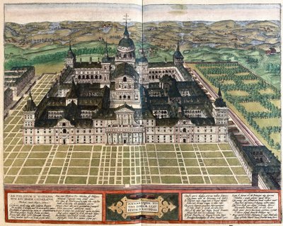 Mosteiro (Palácio do Rei Filipe II), Espanha (gravura de Georg Braun and Hogenberg Franz