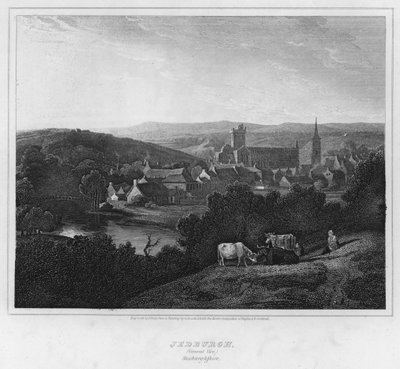 Jedburgh, General View, Roxburghshire (gravura) de George (after) Arnald