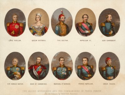 Soberanos aliados e comandantes militares da Guerra da Crimeia de George (after) Baxter