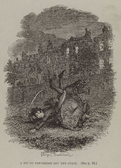 Um pouco de Pantomime fora do palco (gravura) de George (after) Cruikshank
