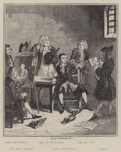 Ilustração para Jack Sheppard (gravura) de George (after) Cruikshank