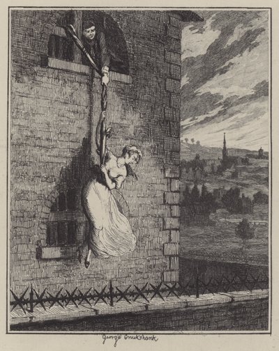 Ilustração para Jack Sheppard (gravura) de George (after) Cruikshank