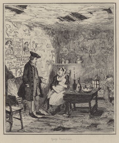 Ilustração para Jack Sheppard (gravura) de George (after) Cruikshank
