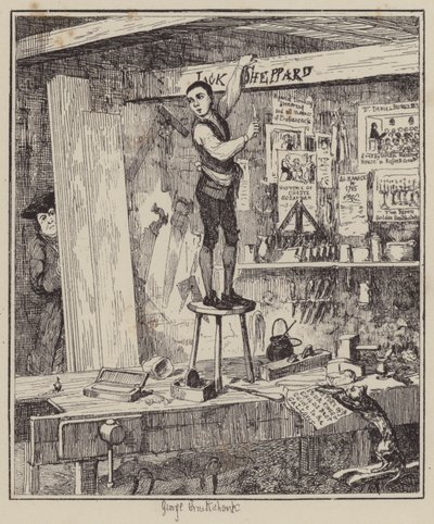 Ilustração para Jack Sheppard (gravura) de George (after) Cruikshank