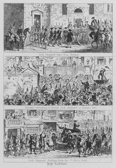 Ilustração para Jack Sheppard (gravura) de George (after) Cruikshank