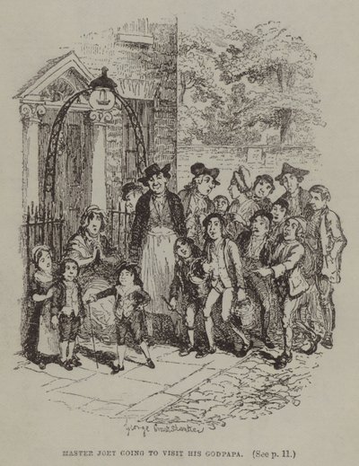 Mestre Joey vai visitar o seu Godpapa (gravura) de George (after) Cruikshank