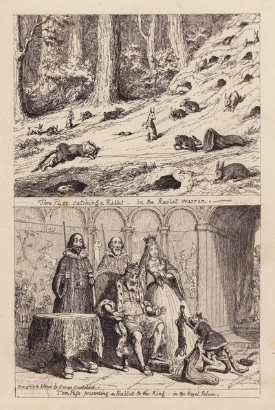 O Gato das Botas (gravura) de George (after) Cruikshank