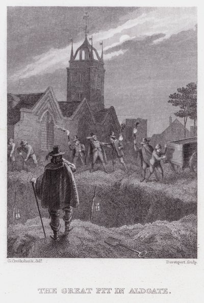 O Grande Poço em Aldgate (gravura) de George (after) Cruikshank