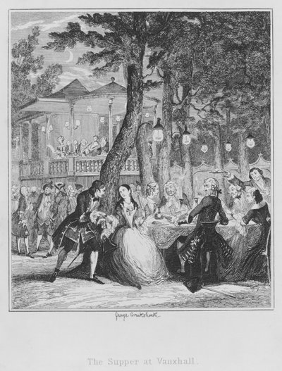 O jantar na Vauxhall (gravura) de George (after) Cruikshank