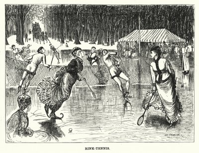 Punch cartoon: Rink-Tennis (gravura) de George (after) Du Maurier