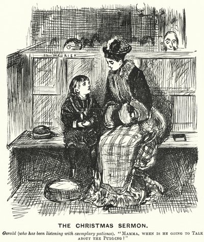 Soco cartoon: O Sermão de Natal (gravura) de George (after) Du Maurier