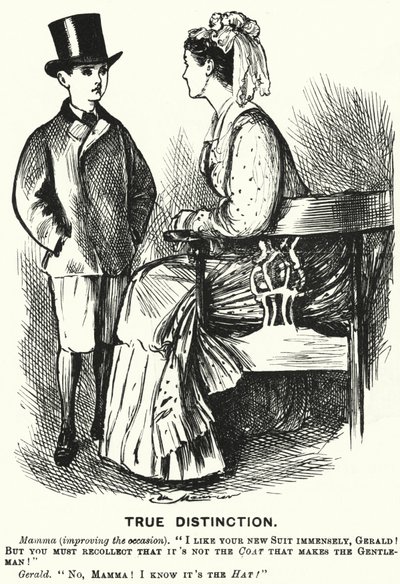 Soco cartoon: Distinção verdadeira (gravação) de George (after) Du Maurier