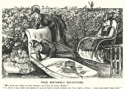 Soco cartoon: Verdadeira Solicitude Maternal (gravura) de George (after) Du Maurier