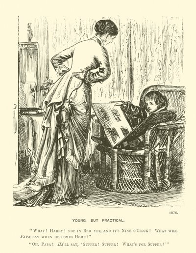 Jovem, mas prático (gravura) de George (after) Du Maurier