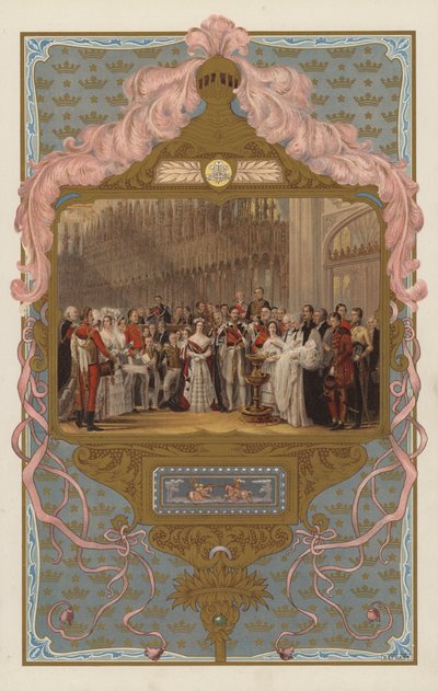 O baptizado do futuro Rei Eduardo VII (cor litho) de George (after) Hayter