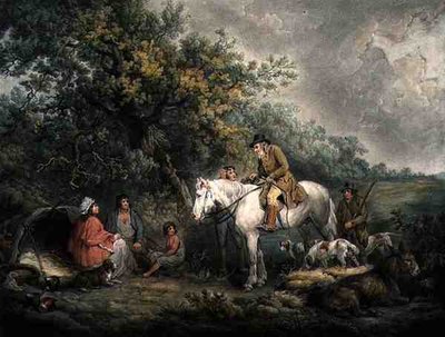 Manhã, ou The Benevolent Sportsman, gravado e pub. por Joseph Grozer (c.1755-99) de George (after) Morland