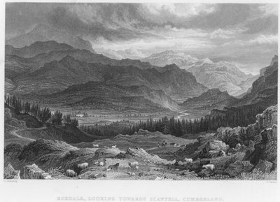 Eskdale, Looking Towards Scawfell, Cumberland (gravura) de George (after) Pickering