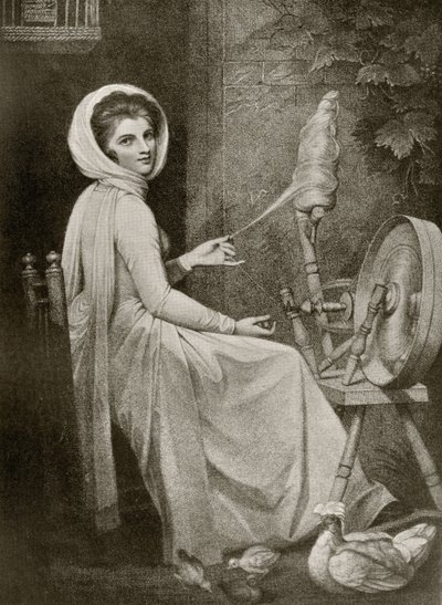 Lady Hamilton como The Spinster, gravada por Thomas Cheesman, do 
