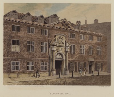 Blackwell Hall, City of London (cor litho) de George (after) Shepherd