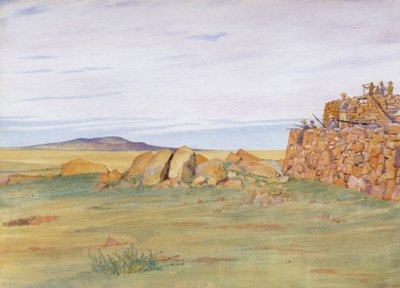 Soldados defendendo o Rhenoster Kop na Guerra dos Boers de George, 9th Earl of Carlisle Howard