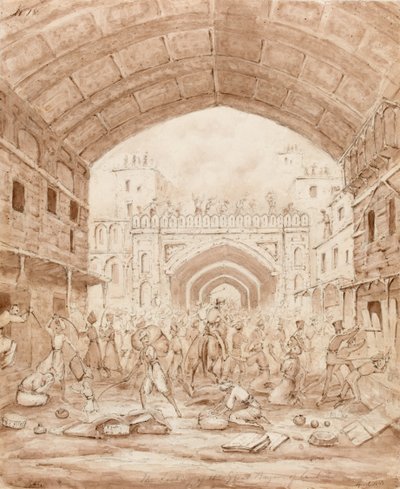 O Sacking do Grande Bazar de Caubul de George Alfred Croly