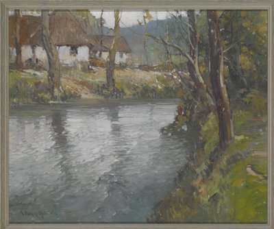 Dia Cinzento na Normandia, c.1910 (óleo sobre tela) de George Ames Aldrich