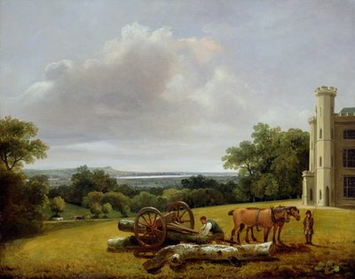 Carregamento de um vagão de madeira no Castelo de Cave, Yorkshire de George Arnald