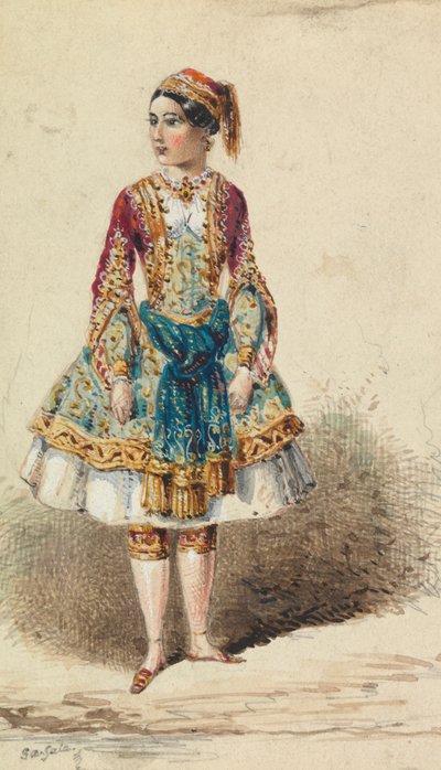 Rapariga em trajes do Próximo Oriente de George Augustus Sala