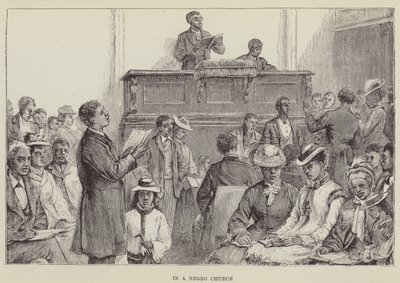 Numa igreja negra (gravura) de George Augustus Sala