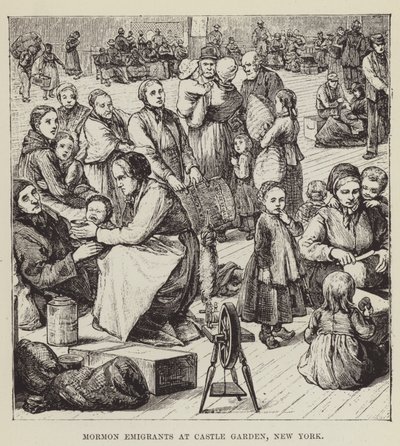 Emigrantes mórmons em Castle Garden, Nova York de George Augustus Sala