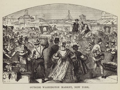 Fora do mercado de Washington, Nova York de George Augustus Sala