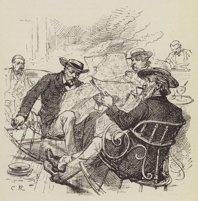 Lendo os papéis, balançando cadeiras de George Augustus Sala