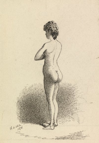 Mulher nua em pé de George Augustus Sala