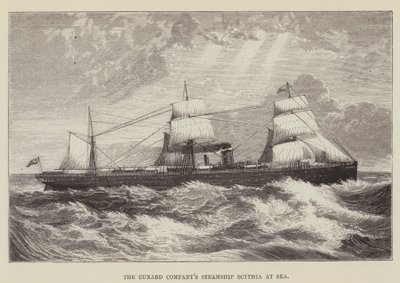 O Cunard Companys navio a vapor Scythia no mar de George Augustus Sala