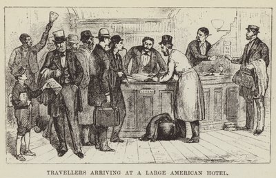 Viajantes que chegam em um grande hotel americano de George Augustus Sala