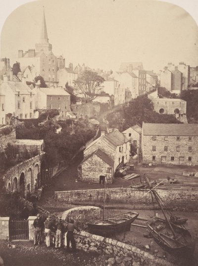 Parte da cidade e porto de Tenby, 1853. de George B. Stokes