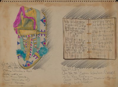 Mocassim e livro de escrita de George B. Wally
