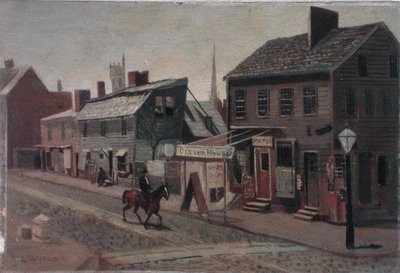 S.W. Corner of 13th and Race Street, c.1875 (petróleo a bordo) de George Bacon Wood