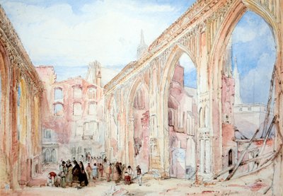 Restos da Câmara dos Comuns após o incêndio de novembro de 1834 de George Balmer